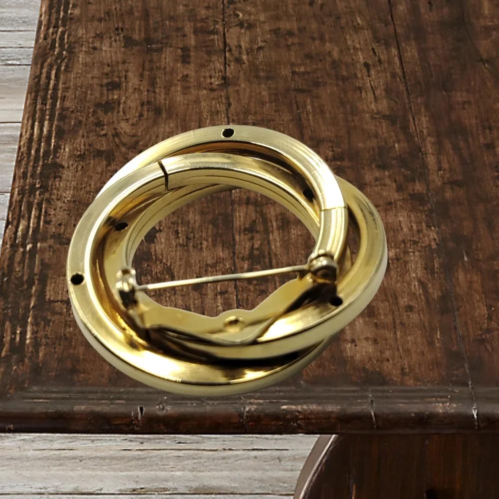 Gold Tone Round Brooch